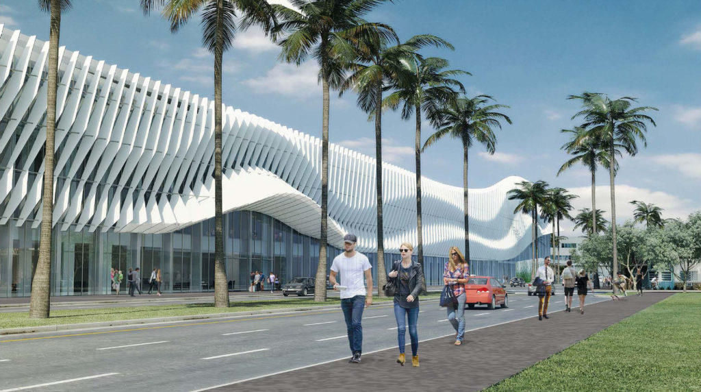 Un centre d' expositions et de conventions flambant neuf à Miami Beach